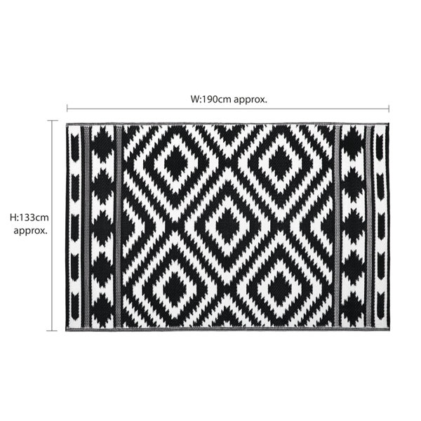 Gracie Oaks Juba Black/White Indoor / Outdoor Rug Wayfair.co.uk